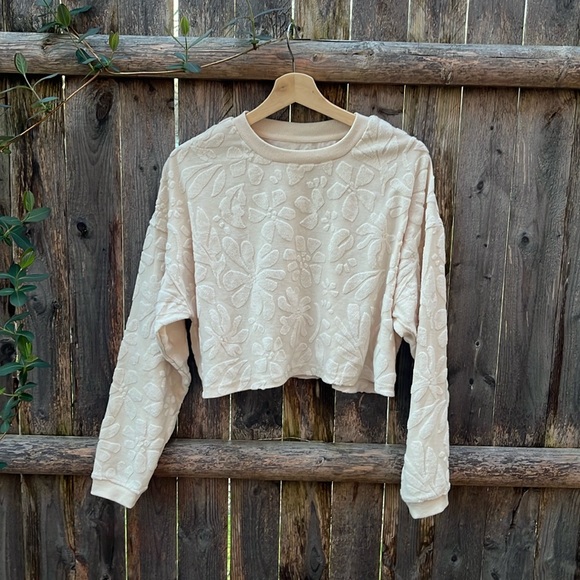 Billabong Terrycloth Cropped Sweatshirt - Picture 1 of 4